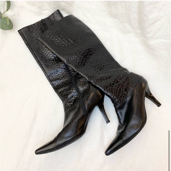 Peter Kaiser Matterhorn Patten Leather Pointed Toe Boots - Picture 4 of 14